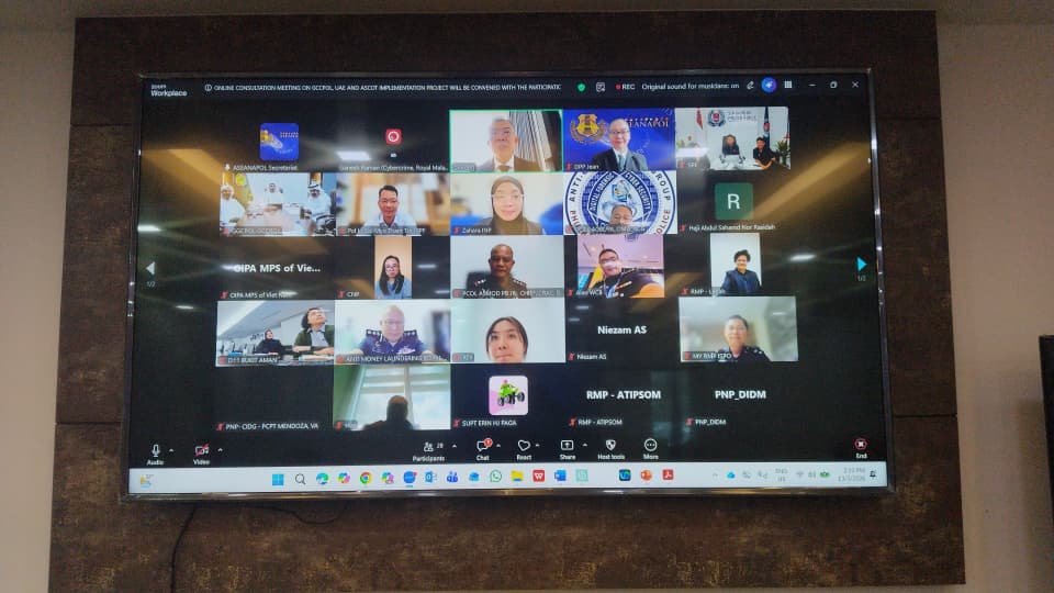 Courtesy Report Zoom Meeting within ASEANAPOL Secretariat with UAE and all ASEANAPOL Member Countries on 13 May 2026